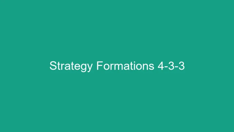 Strategy Formations 4-3-3