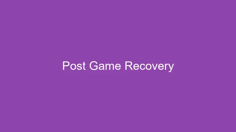Post Game Recovery: How to Recover After a Soccer Game