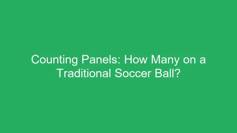 Counting Panels: How Many on a Traditional Soccer Ball?