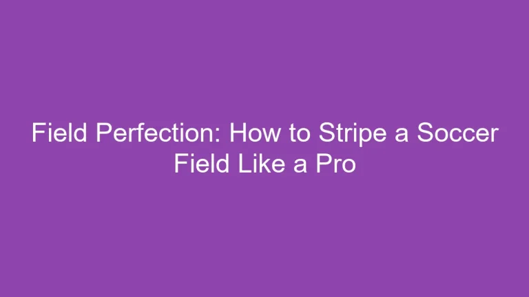 Field Perfection: How to Stripe a Soccer Field Like a Pro