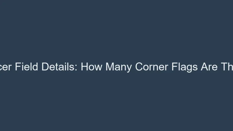 Soccer Field Details: How Many Corner Flags Are There?