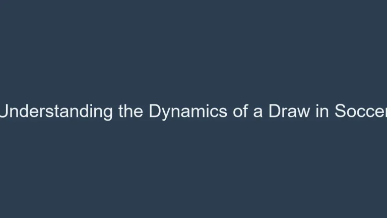 Understanding the Dynamics of a Draw in Soccer