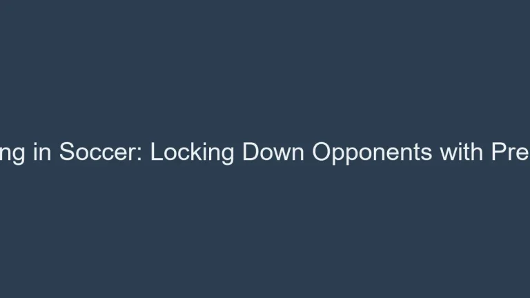 Marking in Soccer: Locking Down Opponents with Precision