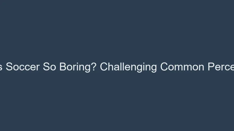 Why Is Soccer So Boring? Challenging Common Perceptions