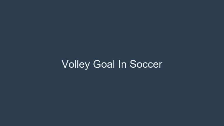 Volley Goal In Soccer