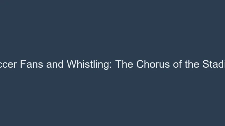 Soccer Fans and Whistling: The Chorus of the Stadium